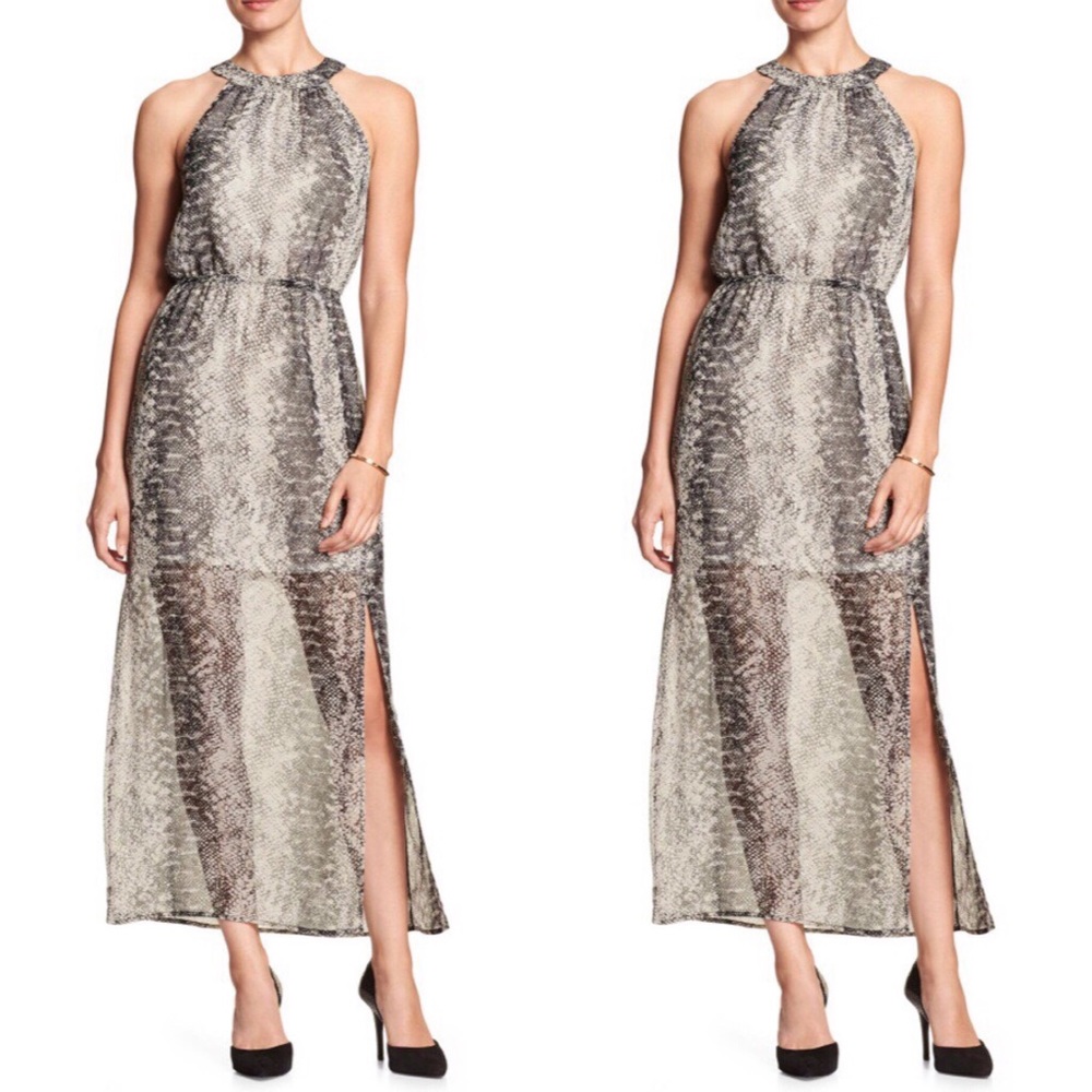 Banana Republic snake print maxi
